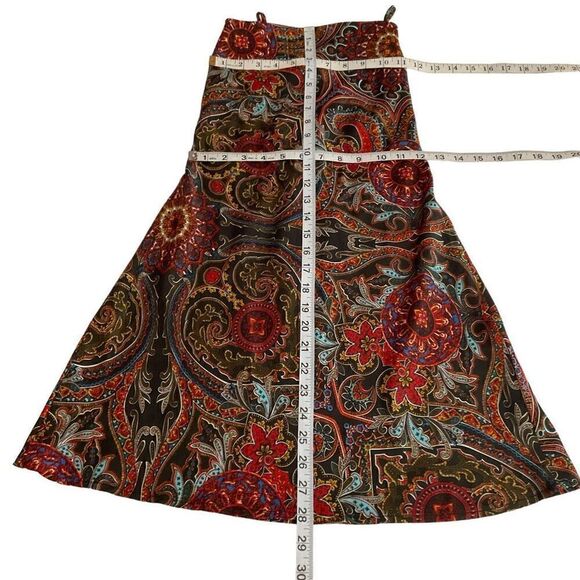 SHEIN Mini Dress Crisscross Tie Back Paisley Orange Red Black Multi Junior XS - Picture 6 of 9